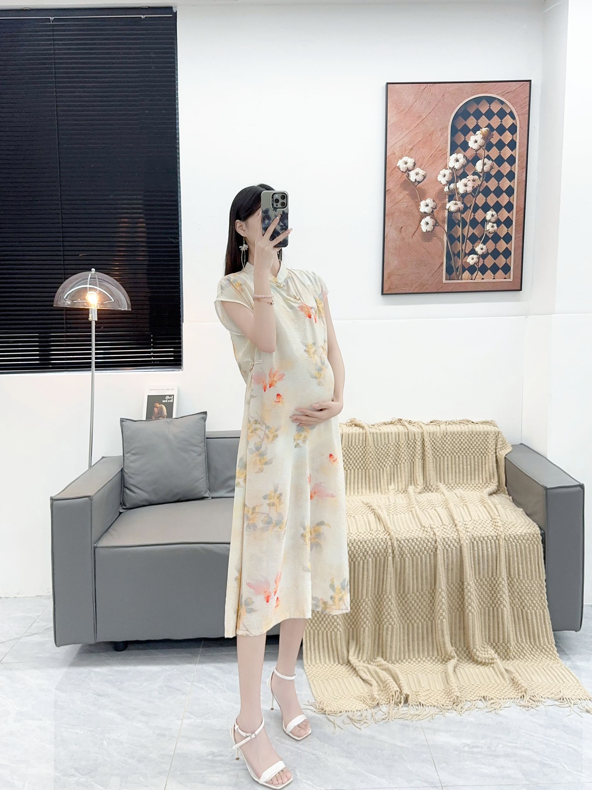 国风孕妇装新中式天丝麻改良旗袍连衣裙2026新款春夏季文艺时尚女 — 26