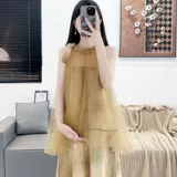 Летняя шифоновая длинная юбка для беременных без рукавов, китайский стиль