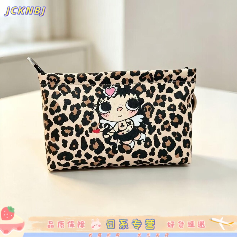 Japanese Jcknbj Small Jade Yuy Leopard Print Cosmetic Bag Storage Student Pencil Case Large Capacity Versatile Phone Coin Purse