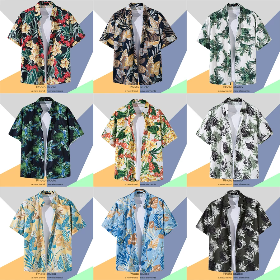 Shirt, retro jacket, with short sleeve, floral print, loose fit, Thailand