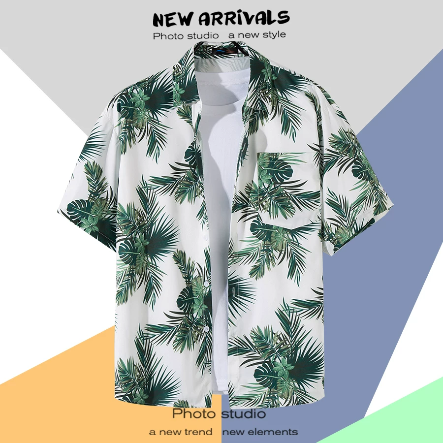 Shirt, retro jacket, with short sleeve, floral print, loose fit, Thailand