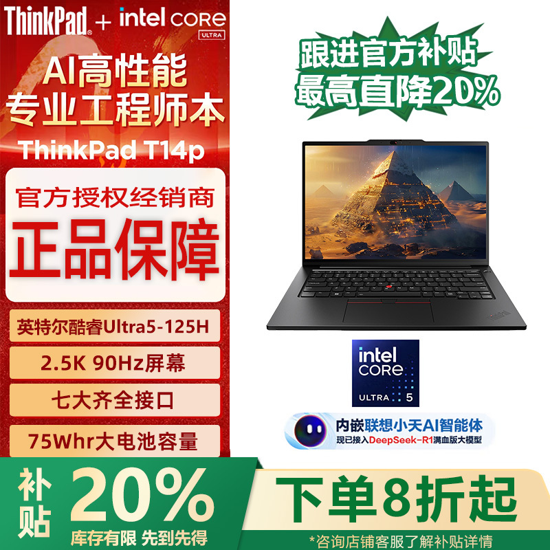 ThinkPad T14P T14 T16 High-End Business Office Thin and Light Lenovo Laptop 2024