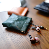 MissDeer custom-made vegetable leather simple retro literary clip small coin purse headphone coin storage card bag