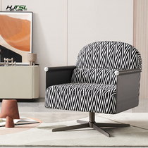 Italian minimalist rotatable fabric leisure chair modern minimalist designer with armrest single sofa chair negotiation chair