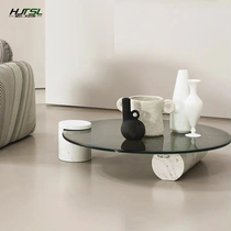 Italian baxter coffee table designer model room water ripple glass round coffee table living room marble coffee table