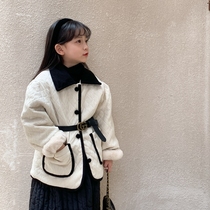 Girl Xiaoxiangfeng diamond-shaped collar with cotton jacket Han system child in autumn and winter clothes thickened by cotton clothing