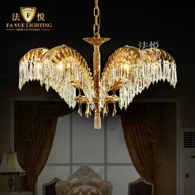 Fa Yue lamp Crystal dining room bedroom aisle Villa European living room lamp luxury all copper French chandelier