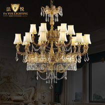 French all-copper crystal restaurant chandelier European Villa living room High Hall Palace luxury atmospheric custom lamps
