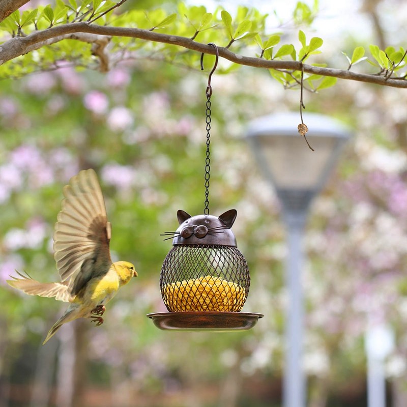 Kind Heart Protector, Compassionate feeding, Metal bird feeder, Field garden, Balcony, Courtyard, outdoor hanging feeder