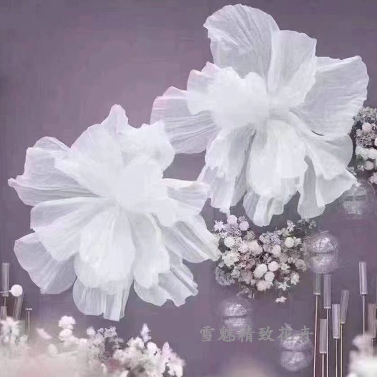 Custom Extra-large Folds Dyeing Wedding Qing Paper Flower Shop Window Decoration Photography Photo Background Props Three-dimensional Handmade Yarn Flowers