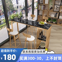Nordic simple golden high feet against the wall marble table dining room living room partition cabinet home long table and chair combination
