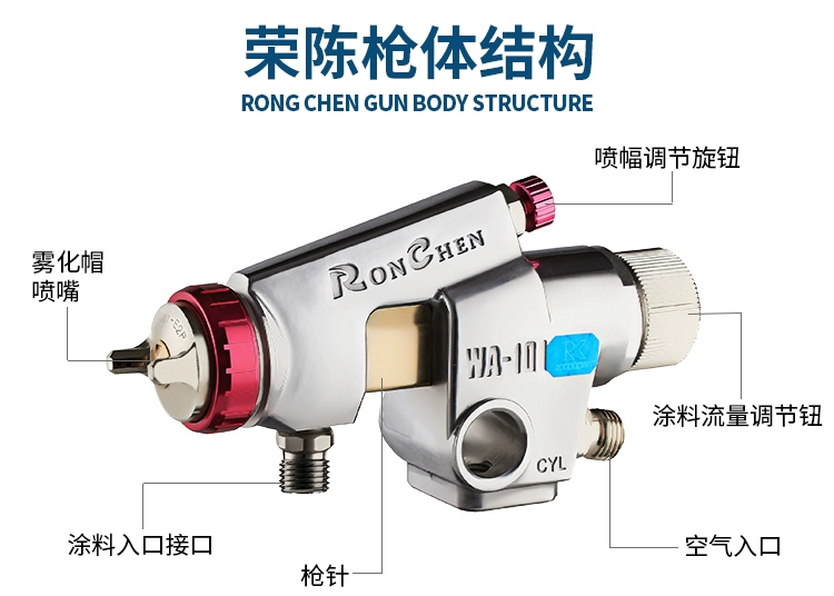 WA-101/WA-200 súng phun tự động chuyển động qua lại dây chuyền lắp ráp vòi phun khí nén da gốm tinh chỉnh súng phun