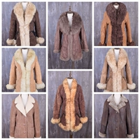 Vintage vintage mùa đông ấm áp lông nữ trung dài da gốc da lông pm8 áo dạ lông cừu