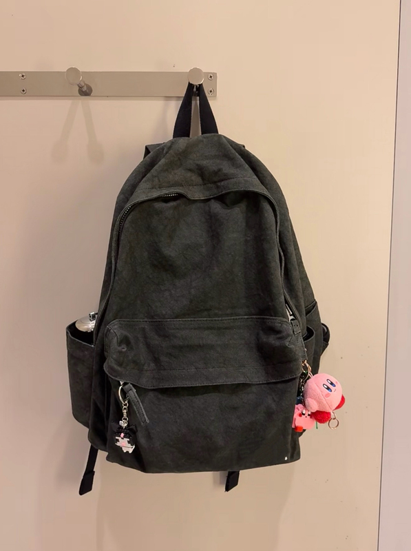 In-Stock Stu Washed Black Canvas Backpack Camouflage Large Capacity Laptop Bag Unisex Student School Bag Trendy