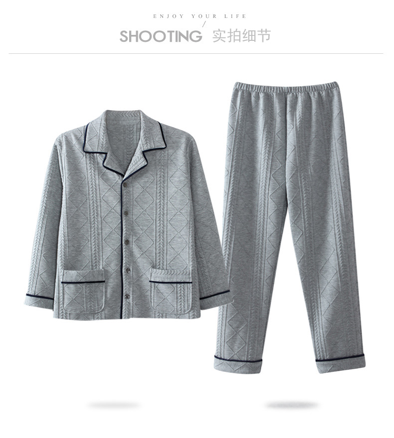 Cặp vợ chồng cộng với đồ ngủ cotton nam dài tay cotton mùa xuân và mùa thu của phụ nữ đất dày mùa thu và mùa đông mô hình lớp không khí mỏng đồ mặc nhà mùa đông nam nữ