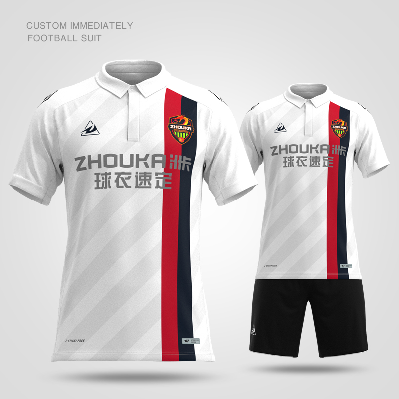 ZHOUKA football suit suit custom male adult printing custom club game training team uniform jersey