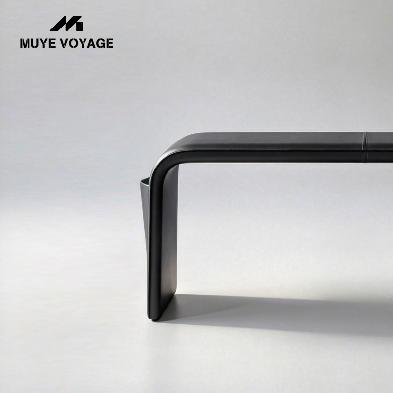 Italian-Style Minimalist Saddle Leather Bench Designer Model High-End Long Bench for Home Dining Room Dining Table 2026 New Model