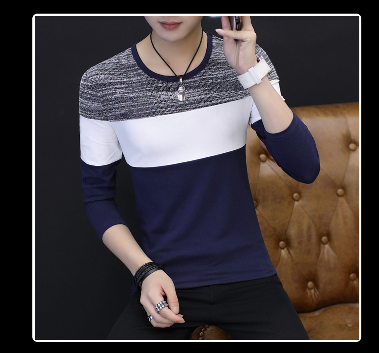 Áo thun nam tay dài sọc máu 2018 phiên bản Hàn Quốc xu hướng mùa thu trục nam áo cotton cotton trẻ trung áo thun t shirt skull