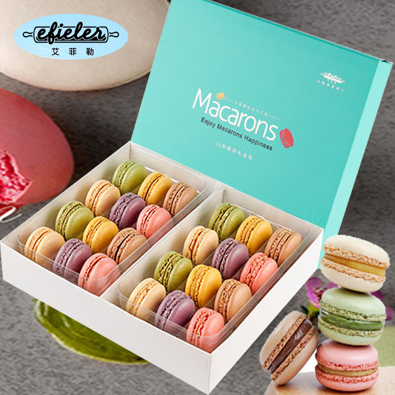 Aphile French Macaron Desserts 24 Pieces Western-Style Pastry Cakes Small Cakes Desserts Snacks Gift Box for Girlfriend