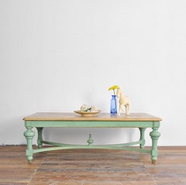 American French solid wood coffee table coffee table vintage old oak parquet tea table European antique living room combination