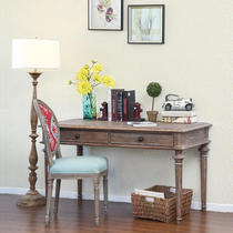 American country vintage oak old weathered ash desk French study solid wood desk desk desk