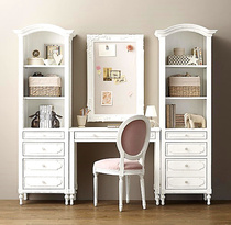 American simple antique white childrens old desk Computer desk European carved writing desk Vintage solid wood furniture