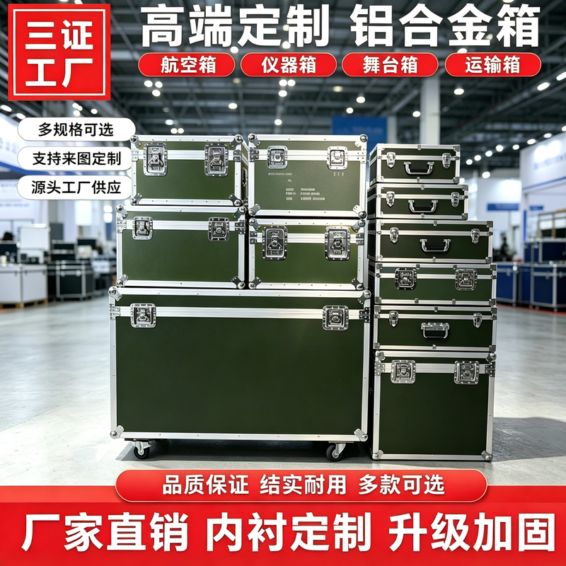 Multifunctional Equipment Box, Military Green Aluminum Box, Simulated Combat Equipment Box, Thickened Exhibition Transport Box, Aviation Box Multifunctional Equipment Box, Military Green Aluminum Box, Simulated Combat Equipment Box, Thickened Exhibition Transport Box, Aviation Box