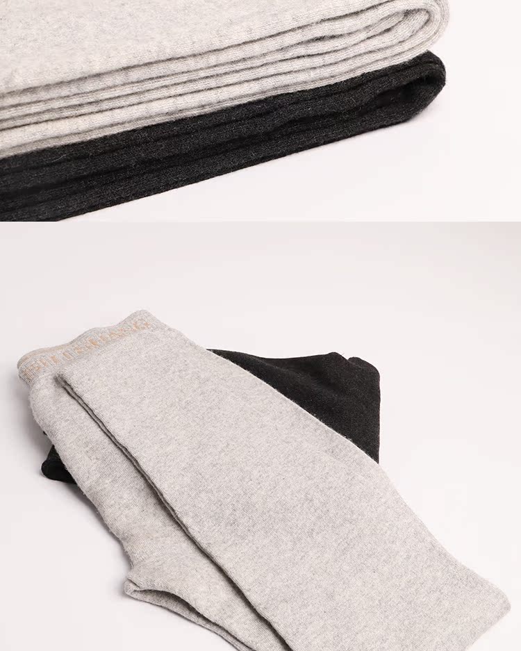 Áo len tháng mười nam và nữ có cùng một đoạn len cotton cashmere quần ấm phần mỏng bó sát quần dài legging quần tất nữ lót lông