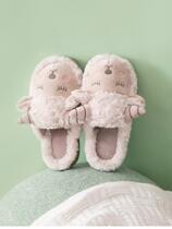 New sheep home lovers cotton shoes home cute thick soles plus velvet non-slip plush warm bag heels