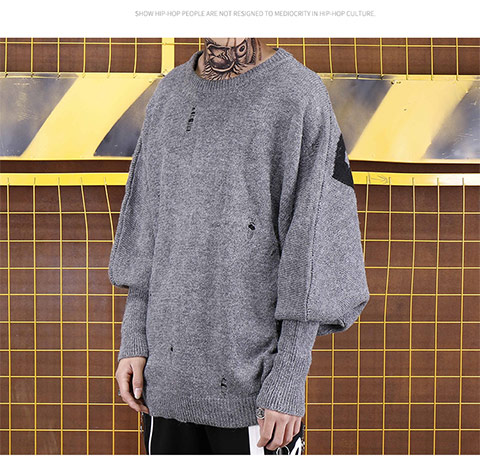 Quốc gia hip hop đường phố gió net đỏ ins siêu lửa bat áo thủy triều người đàn ông quá khổ áo len lỏng áo khoác nam