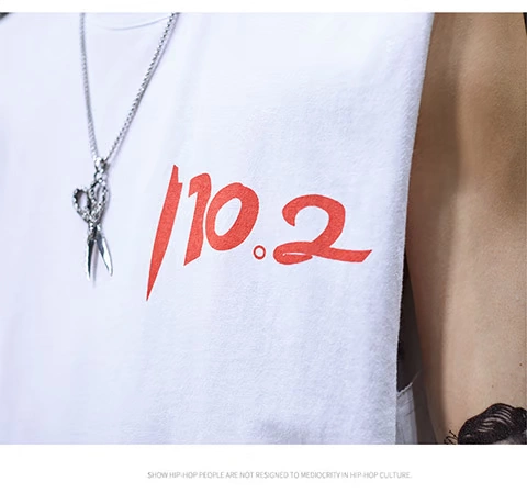 Áo vest nam mùa hè 2019 in chữ cotton cổ tròn phiên bản Hàn Quốc áo thun không tay vest vest ngang vai - Áo vest cotton áo ghi lê