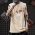 Áo vest nam mùa hè 2019 in chữ cotton cổ tròn phiên bản Hàn Quốc áo thun không tay vest vest ngang vai - Áo vest cotton áo ghi lê Áo vest cotton