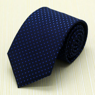 Royal Blue Plaid Silk Tie, Business Formal Men's Tie, 8cm Silk Korean Style Casual Lazy Zipper Type