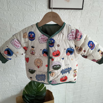Childrens down cotton cotton cotton clothes liner jacket 2019 Winter new boy Han version jacket Short single-row buttoned cardiovert