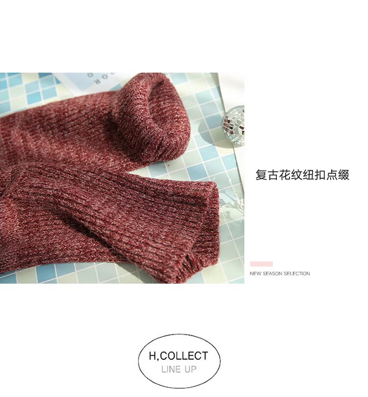 Nhà quần áo Handu 2018 mùa thu mới dành cho nữ phiên bản Hàn Quốc của áo len cổ lọ cao rộng áo len NH0806 - Đan Cardigan áo khoác len cardigan