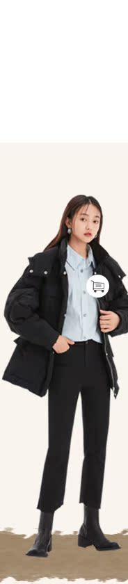全智贤同款 韩都衣舍 可拆卸宽松收腰款羽绒服 图5