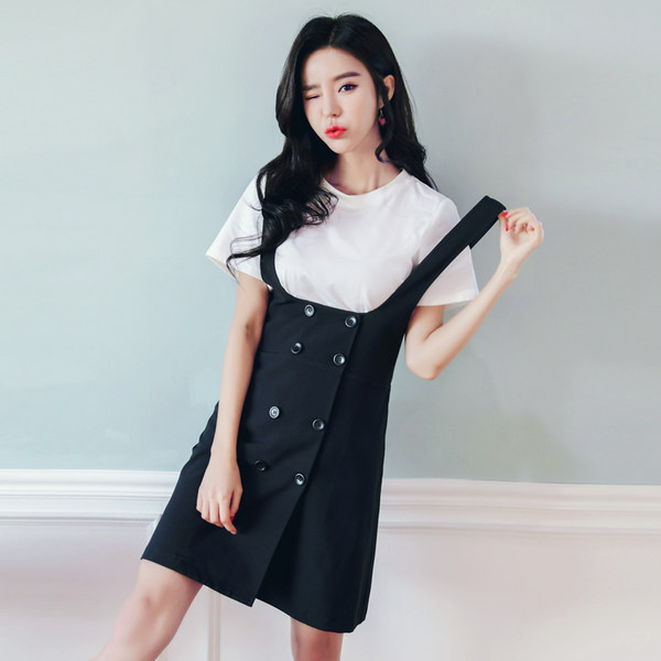 韩都衣舍 18年夏季新款 两件套A字连衣裙 天猫优惠券折后￥88包邮（￥138-50） 2色可选