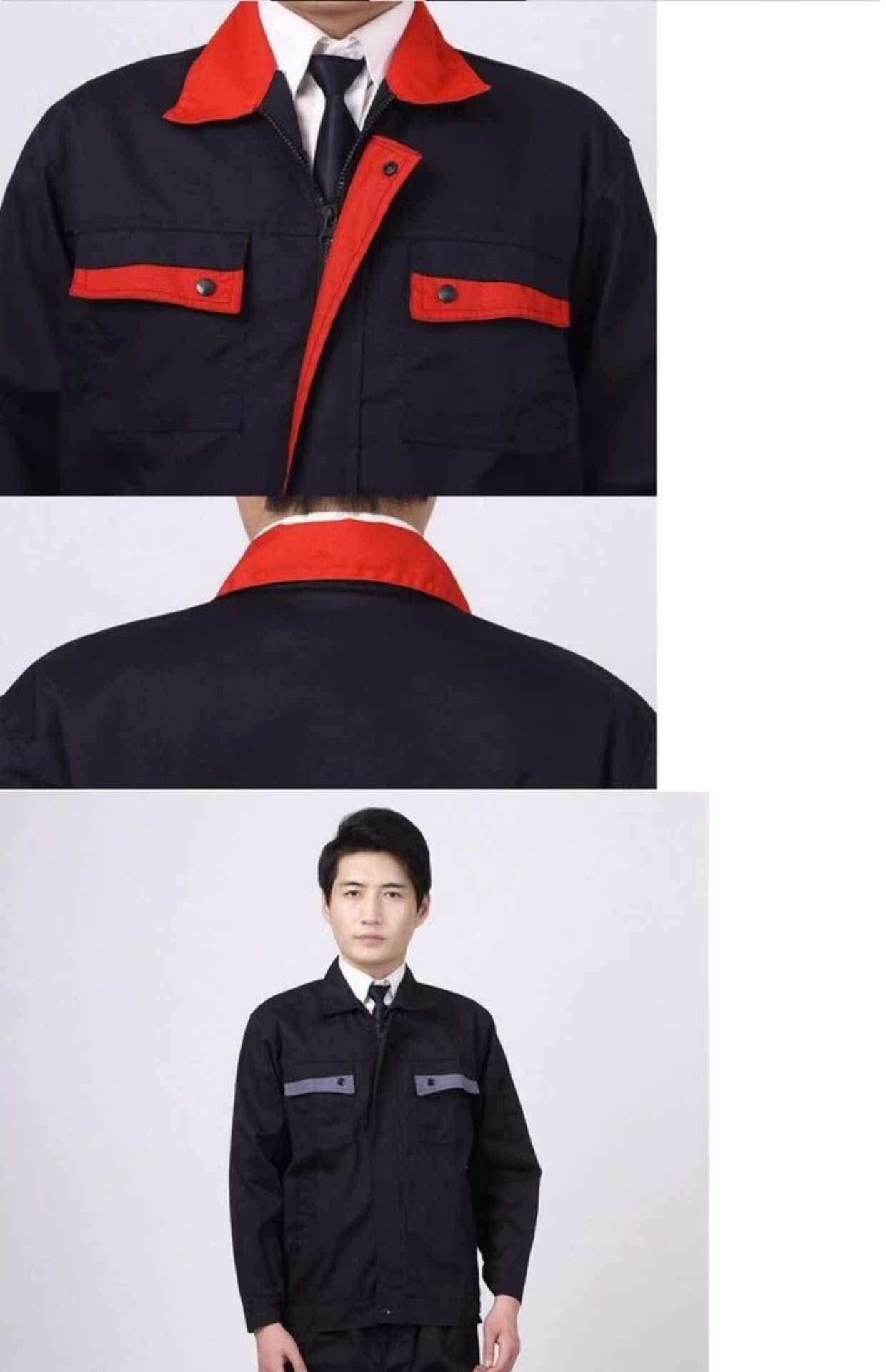 Quần yếm mùa xuân và mùa thu phù hợp với nam giới bảo hiểm lao động tay dài quần áo dụng cụ Dịch vụ sửa chữa tự động xưởng xưởng quần áo áo khoác kỹ thuật quần áo quần bò nam