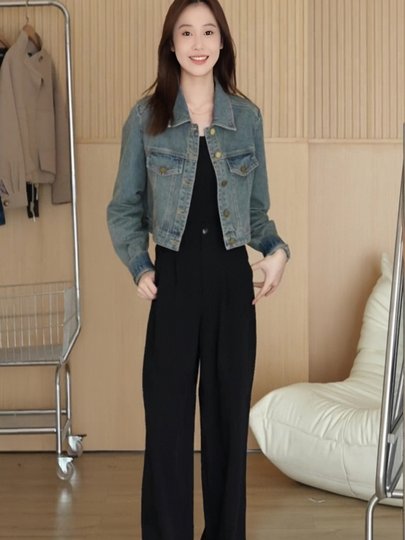 美式复古牛仔外套女2025春季新款爆款小个子休闲宽松短款夹克上衣