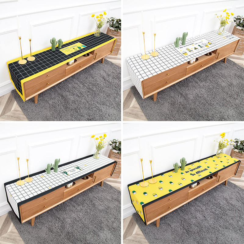 Jane EU small fresh grain thickening cotton rectangular TV cabinet cover dust-proof shoe cabinet tableflagtable cloth