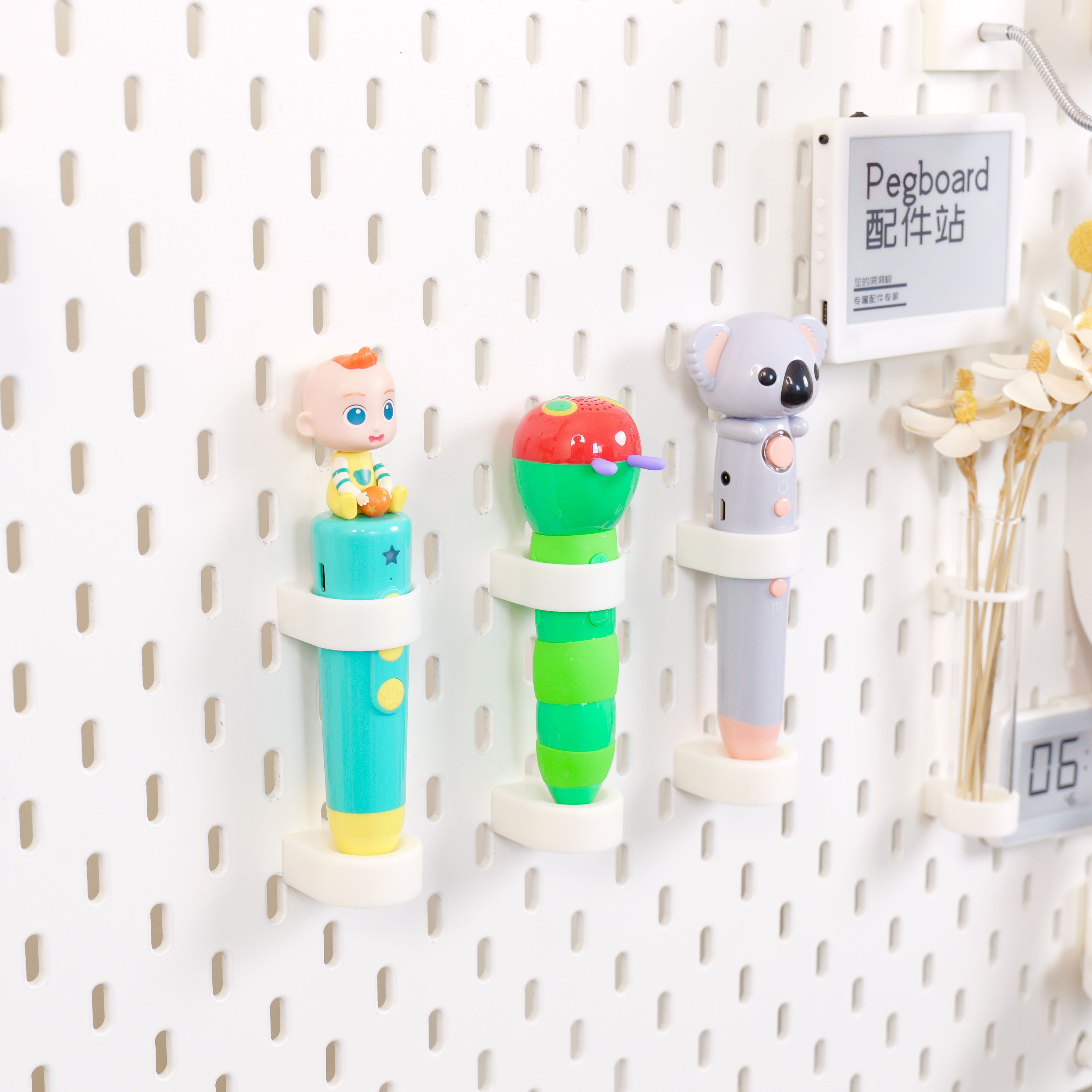 Suitable for IKEA SKADIS IKEA hole board accessories Baby bus caterpillar point reading pen holder