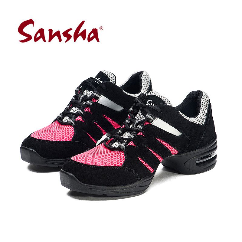 Sansha French Sansa stitching modern dance shoes with bottom cushion mesh square dance sports dance shoes for women