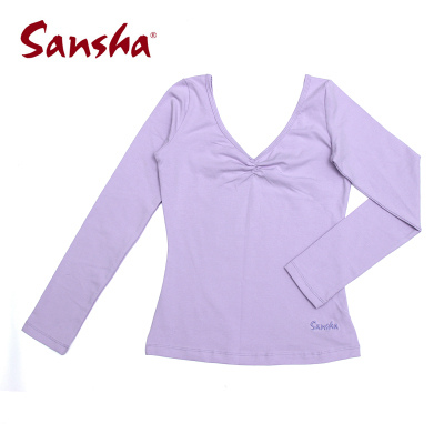 SANSHA France Sansha Official Ethnic Dance Yoga Fitness Key Training Tight Fit the T-shirt Female Long sleeves