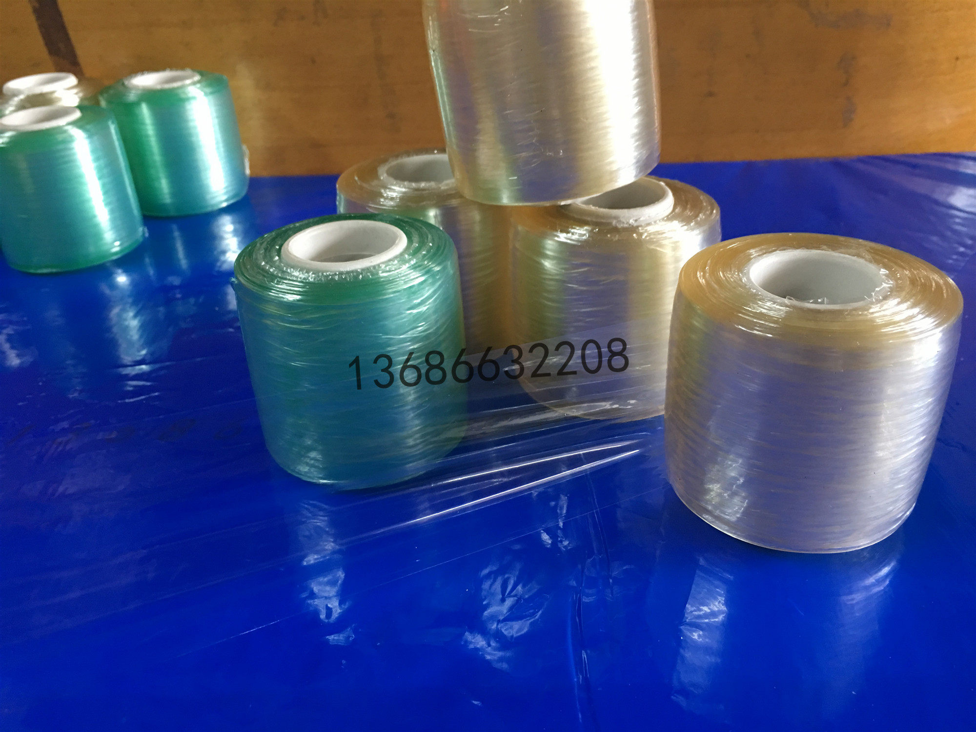 Wound Film Packaging Film Pvc Self-Adhesive Film Wire Membrane Transparent Plastic Film Industry Pull Extension Film Packaging Film