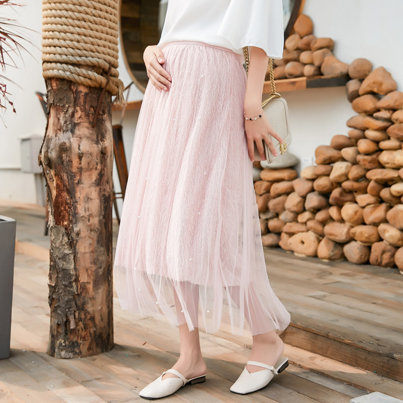 Pregnant women dress summer fashion spring and summer thin wear a half-body skirt with loose personality loose medium-long dress