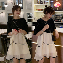 Pregnant women's summer dress foreign style fashion pregnant women's dress tide hot mom personality skirt net red pregnant women's dress summer