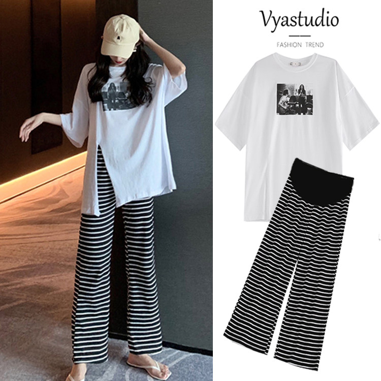 Pregnant women summer suit fashion hot mom personality cotton jacket small maternity dress style loose spring and summer