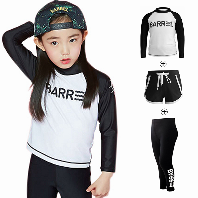 Swimsuit boy girl warm baby Two-style long sleeve long pants swimsuit children parent-child couples sunscreen CUHK