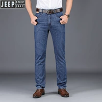 JEEP Jeep Summer Thin Loose Straight Stretch Jeans Thương hiệu nam Flagship Kích thước lớn Quần dài giản dị - Quần jean quần đùi nam