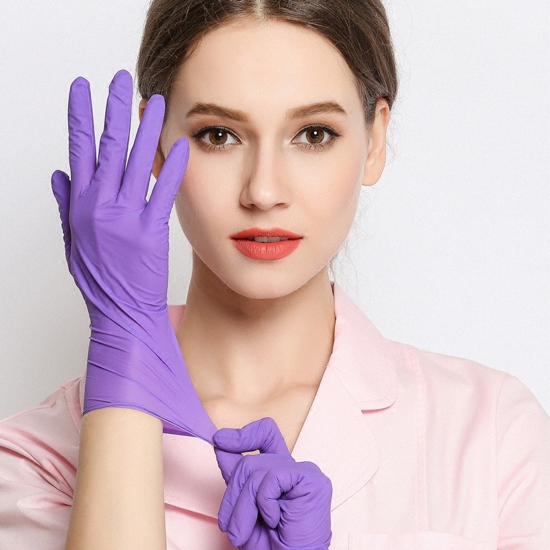 Special tattoo for beauty salons, beauty salons, body hygiene, thin transparent film latex gloves, disposable gloves